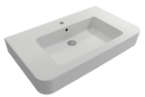 BOCCHI 1124-002-0126 Parma Wall-Mounted Sink Fireclay 33.5 in. 1-Hole with Overflow in Matte White