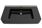 BOCCHI 1124-005-0126 Parma Wall-Mounted Sink Fireclay 33.5 in. 1-Hole with Overflow in Black