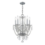 Traditional Crystal 5 Light Hand Cut Crystal Polished Chrome Mini Chandelier 1129-CH-CL-MWP