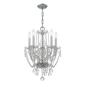 Traditional Crystal 5 Light Hand Cut Crystal Polished Chrome Mini Chandelier 1129-CH-CL-MWP