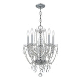 Traditional Crystal 5 Light Swarovski Strass Crystal Polished Chrome Mini Chandelier 1129-CH-CL-S