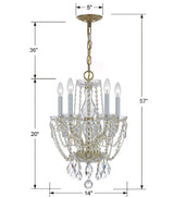 Traditional Crystal 5 Light Hand Cut Crystal Polished Chrome Mini Chandelier 1129-CH-CL-MWP