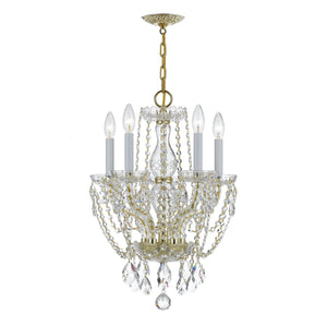 Traditional Crystal 5 Light Swarovski Strass Crystal Polished Chrome Mini Chandelier 1129-CH-CL-S