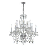 Traditional Crystal 10 Light Hand Cut Crystal Polished Chrome Chandelier 1130-CH-CL-MWP