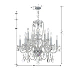 Traditional Crystal 10 Light Hand Cut Crystal Polished Chrome Chandelier 1130-CH-CL-MWP