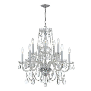 Traditional Crystal 10 Light Spectra Crystal Polished Chrome Chandelier 1130-CH-CL-SAQ