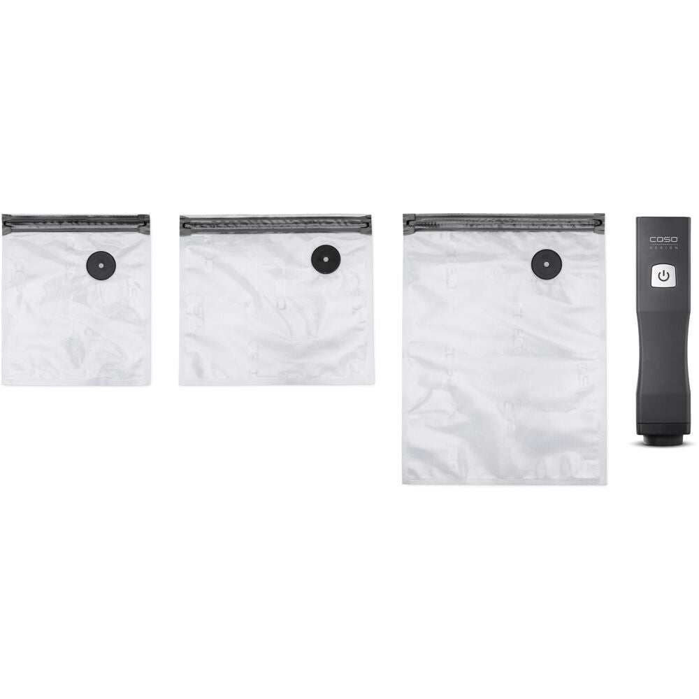 Caso 11301-2-KIT One Touch Cordless Handheld Vacuum Sealer + Zip Vacuum Bag Value Pack