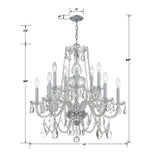 Traditional Crystal 12 Light Swarovski Strass Crystal Polished Chrome Chandelier 1135-CH-CL-S