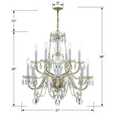 Traditional Crystal 12 Light Swarovski Strass Crystal Polished Chrome Chandelier 1135-CH-CL-S