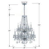 Traditional Crystal 12 Light Hand Cut Crystal Polished Chrome Chandelier 1137-CH-CL-MWP