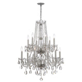 Traditional Crystal 12 Light Swarovski Strass Crystal Polished Chrome Chandelier 1137-CH-CL-S