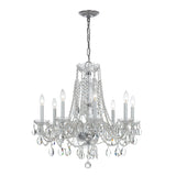 Traditional Crystal 8 Light Swarovski Strass Crystal Polished Chrome Chandelier 1138-CH-CL-S