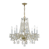 Traditional Crystal 8 Light Swarovski Strass Crystal Polished Chrome Chandelier 1138-CH-CL-S