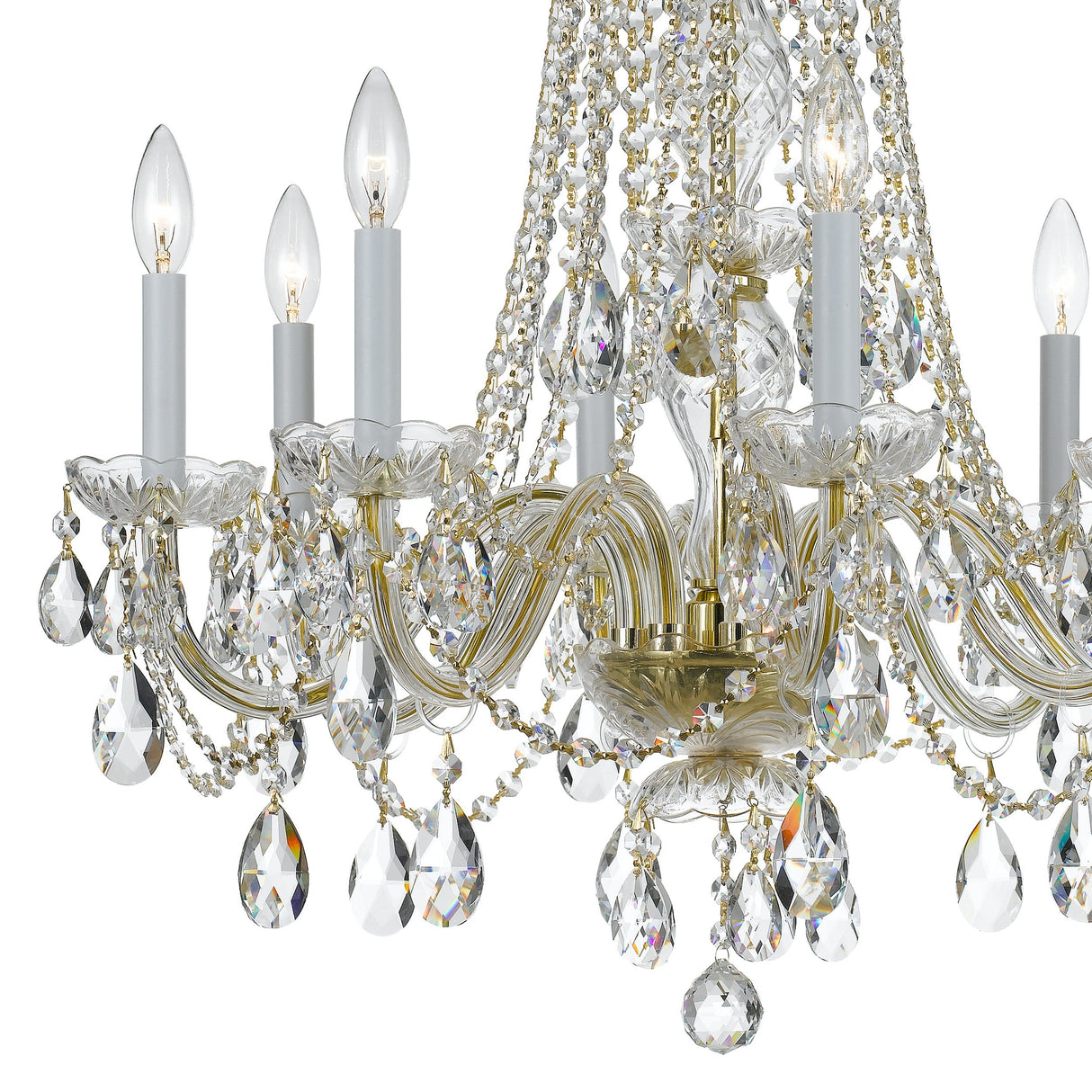 Traditional Crystal 8 Light Swarovski Strass Crystal Polished Chrome Chandelier 1138-CH-CL-S