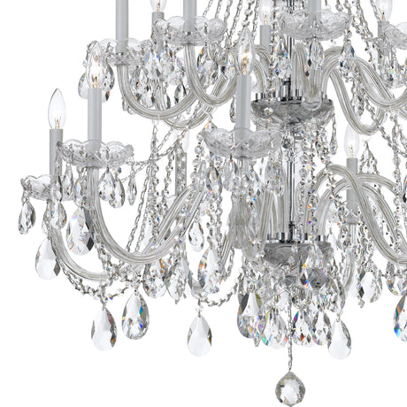 Traditional Crystal 16 Light Hand Cut Crystal Polished Chrome Chandelier 1139-CH-CL-MWP