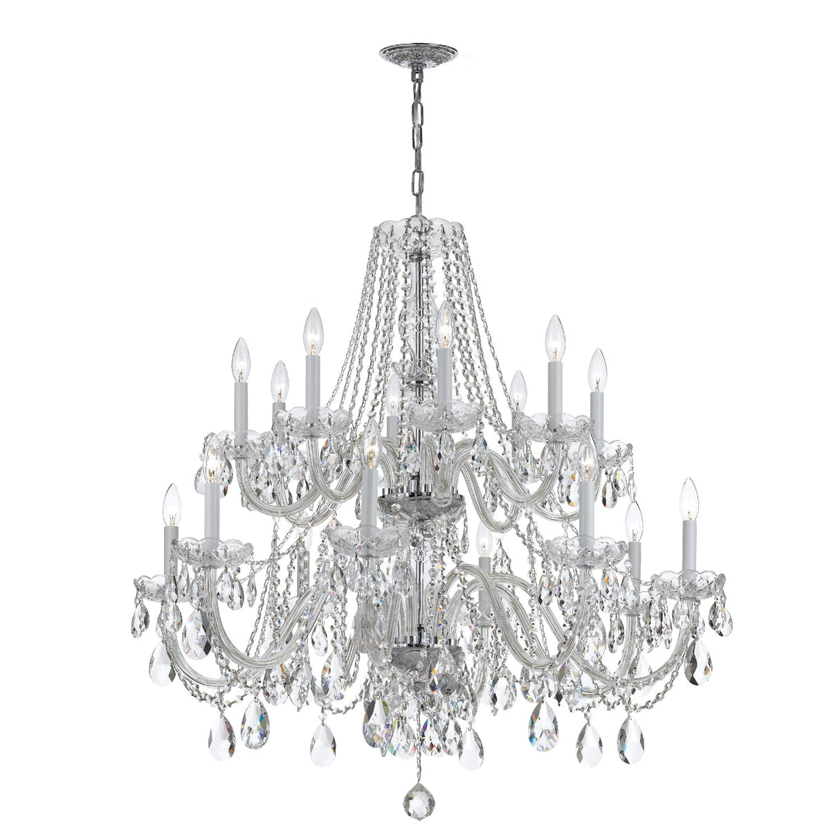 Traditional Crystal 16 Light Spectra Crystal Polished Chrome Chandelier 1139-CH-CL-SAQ