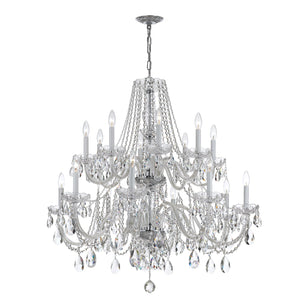 Traditional Crystal 16 Light Swarovski Strass Crystal Polished Chrome Crystal Chandelier 1139-CH-CL-S