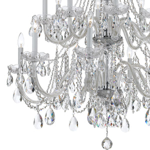 Traditional Crystal 16 Light Swarovski Strass Crystal Polished Chrome Crystal Chandelier 1139-CH-CL-S