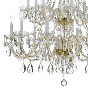 Traditional Crystal 16 Light Swarovski Strass Crystal Polished Chrome Crystal Chandelier 1139-CH-CL-S