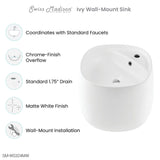 Ivy Wall-Mount Sink in Matte White