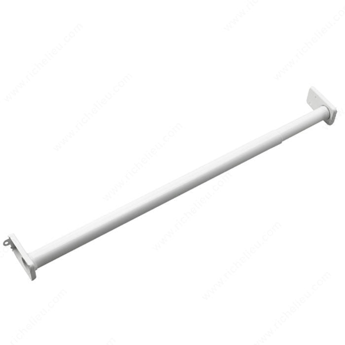 Onward 7296FEWV Adjustable Closet Rod with Fixed Ends - White, 72 in