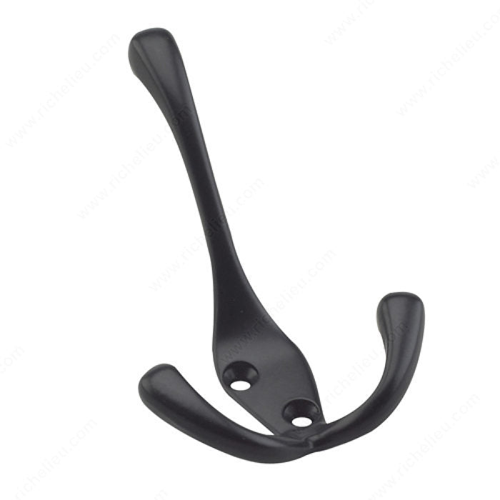 Richelieu 236FBV 4 inch Heavy Duty Triple Coat Hook - 236, Black, Onward, Included