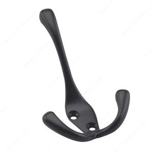 Richelieu 236FBV 4 inch Heavy Duty Triple Coat Hook - 236, Black, Onward, Included