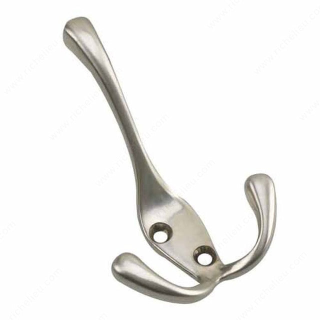 Richelieu 236NBV 4 inch Heavy Duty Triple Coat Hook - 236, Brushed Nickel, Onward, Included