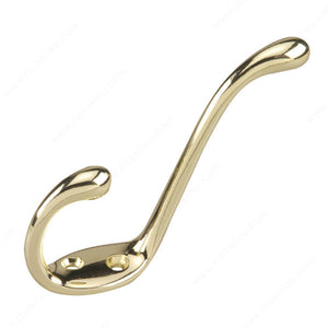 Onward 237BV Heavy-Duty Coat Hook - 5 in (127 mm) - 237, Bright Brass