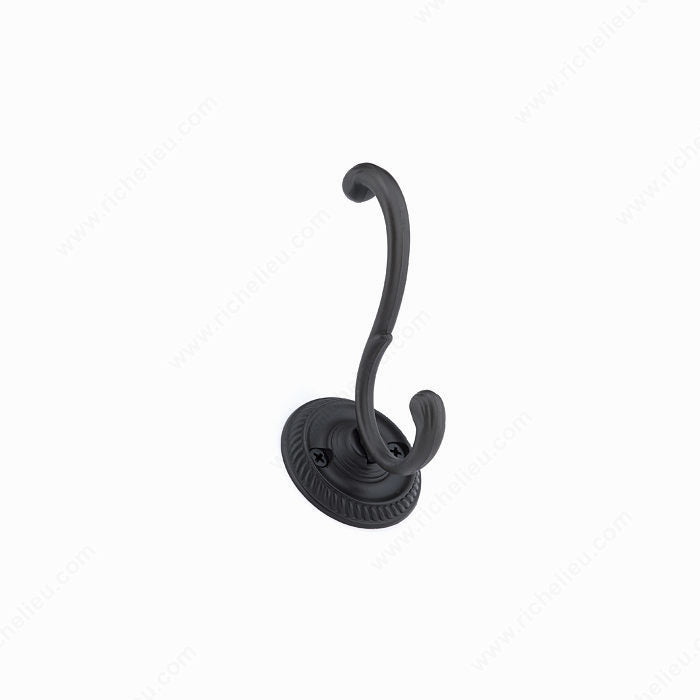 Richelieu 238MATV Classic Coat Hook - 4 in, Matte Black