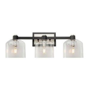 Lyndon Bathroom Vanity Light - Black and Brushed Nickel / 3-Light