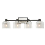 Lyndon Bathroom Vanity Light - Black and Brushed Nickel / 4-Light