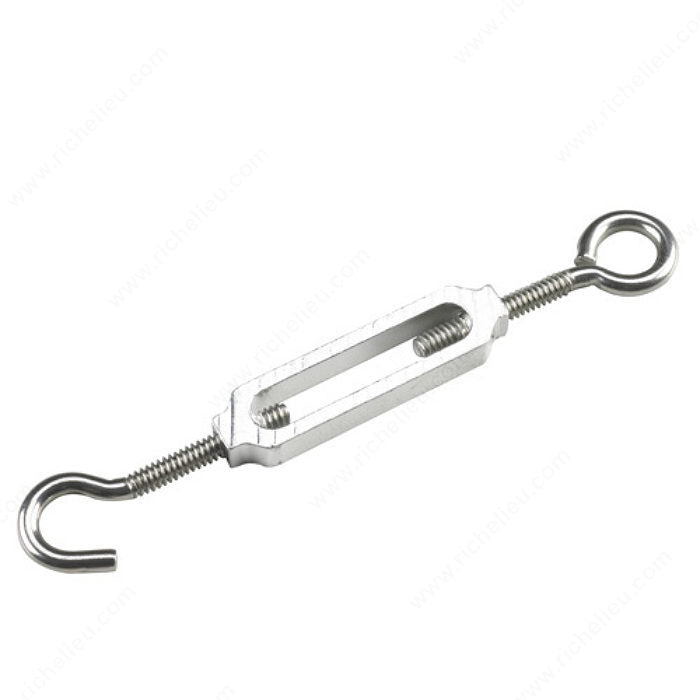Richelieu 2022SSBC Hook-Eye Turnbuckle, Stainless Steel, 4 1/2 in, 2 7/8 in, 5 1/2 in, Stainless Steel, 3/16 in