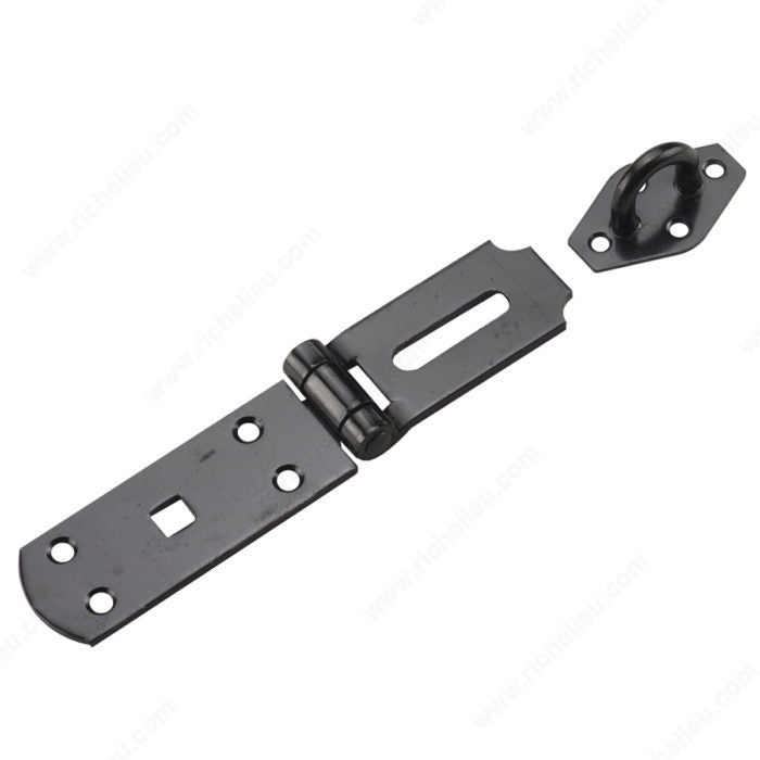 Richelieu 320FBR Heavy-Duty Hasps, Black, 5 3/8 in, 3 25/32 in, 9 3/16 in, 1 31/32 in