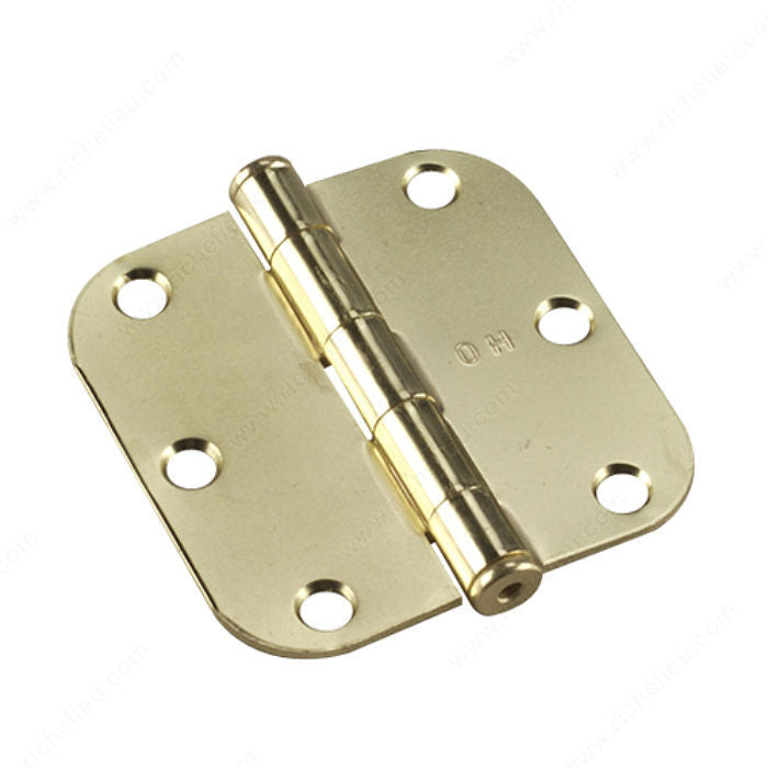 Onward 1820BV 3" Full Mortise Butt Hinge - 5/8" (15.8 mm) Radius, Brass, Steel, Included, Assembled