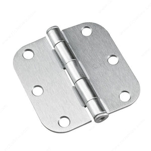 Onward 1820BCKDS 3" Full Mortise Butt Hinge - 5/8" (15.8 mm) Radius, Brushed Chrome, Steel, #9 x 3/4" flat head quadrex (included), Non-Assembled