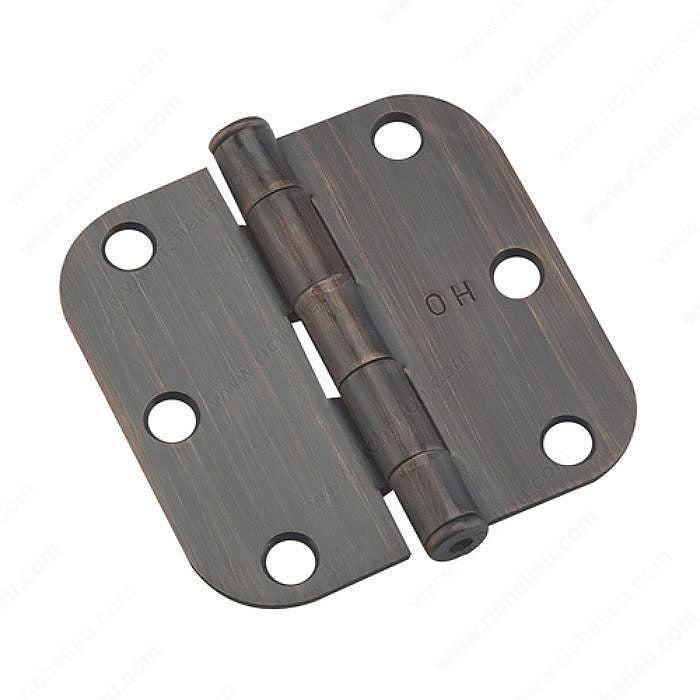Onward 1820ORBV 3" Full Mortise Butt Hinge - 5/8" (15.8 mm) Radius, Oil-Rubbed Bronze, Steel, Included, Assembled
