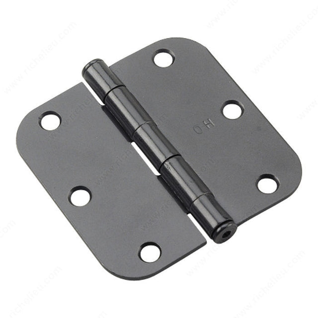 Onward 1821FBIP 3-1/2" Full Mortise Butt Hinge - 5/8" Radius, Black, No