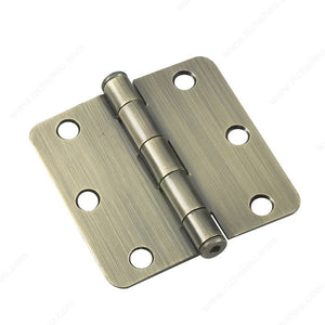 Onward 2820ABB 3" Full Mortise Butt Hinge - 1/4" Radius, Antique Brass