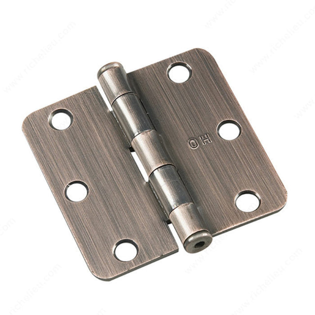 Onward 2820ACBB 3" Full Mortise Butt Hinge - 1/4" Radius, Brushed Antique Copper