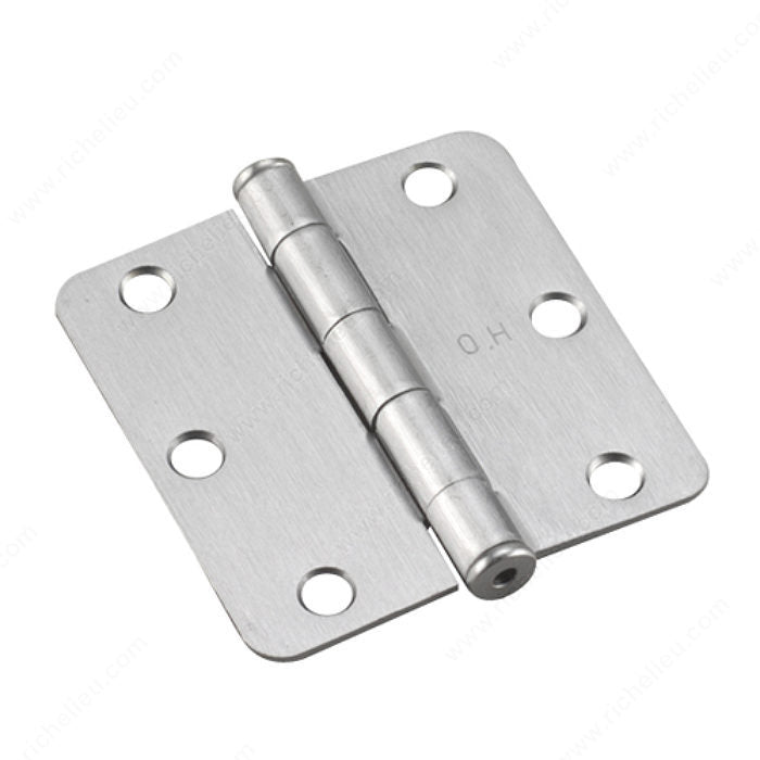 Onward 2820BCV 3" Full Mortise Butt Hinge - 1/4" Radius, Brushed Chrome