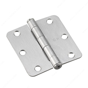 Onward 2820BCV 3" Full Mortise Butt Hinge - 1/4" Radius, Brushed Chrome