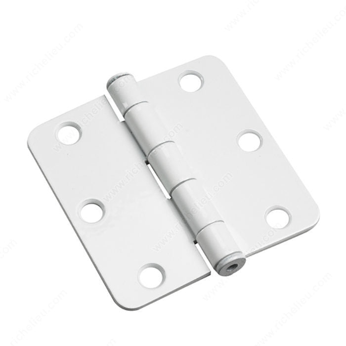 Onward 2820WB 3" Full Mortise Butt Hinge - 1/4" Radius, White