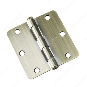 Onward 2821ABB 3-1/2" Full Mortise Butt Hinge - 1/4" Radius, Antique Brass