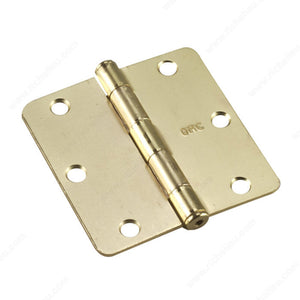 Onward 2821BB 3-1/2" Full Mortise Butt Hinge - 1/4" Radius, Brass