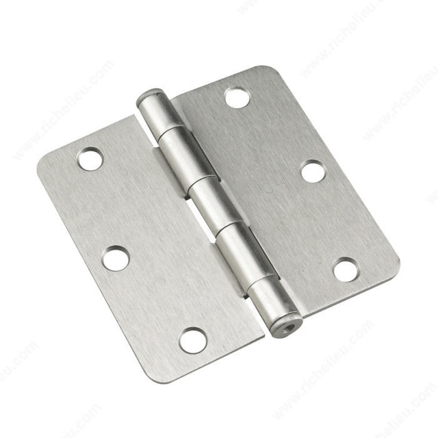 Onward 2821NBV 3-1/2" Full Mortise Butt Hinge - 1/4" Radius, Brushed Nickel