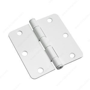 Onward 2821WB 3-1/2" Full Mortise Butt Hinge - 1/4" Radius, White