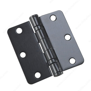 Onward 42821FBB 3 1/2" (88.9 mm) Full Mortise Ball Bearing Butt Hinge - 1/4" Radius - 3.1 mm, Black
