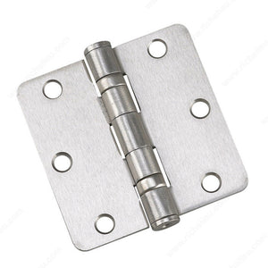 Onward 42821FBB 3 1/2" (88.9 mm) Full Mortise Ball Bearing Butt Hinge - 1/4" Radius - 3.1 mm, Black