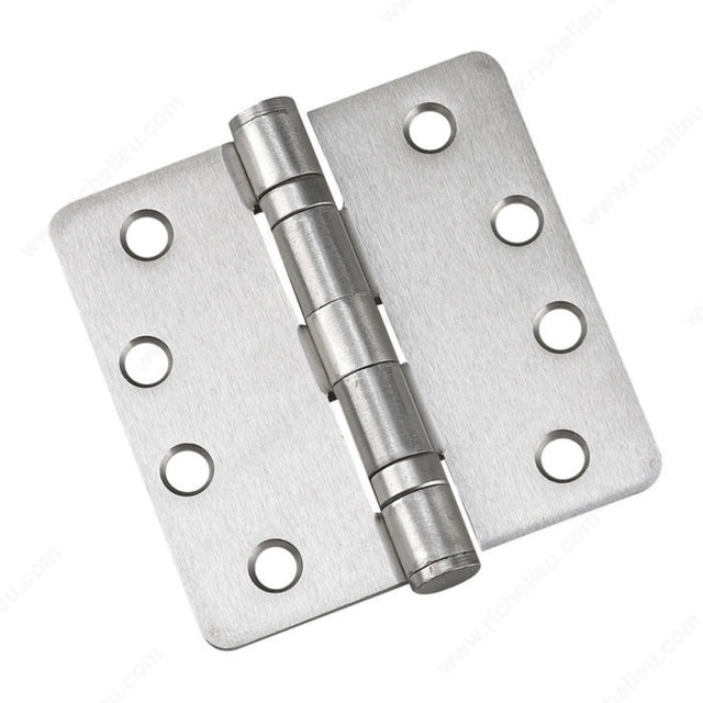 Onward 42822NBB 4" Full Mortise Ball Bearing Butt Hinge - 1/4" Radius, Brushed Nickel